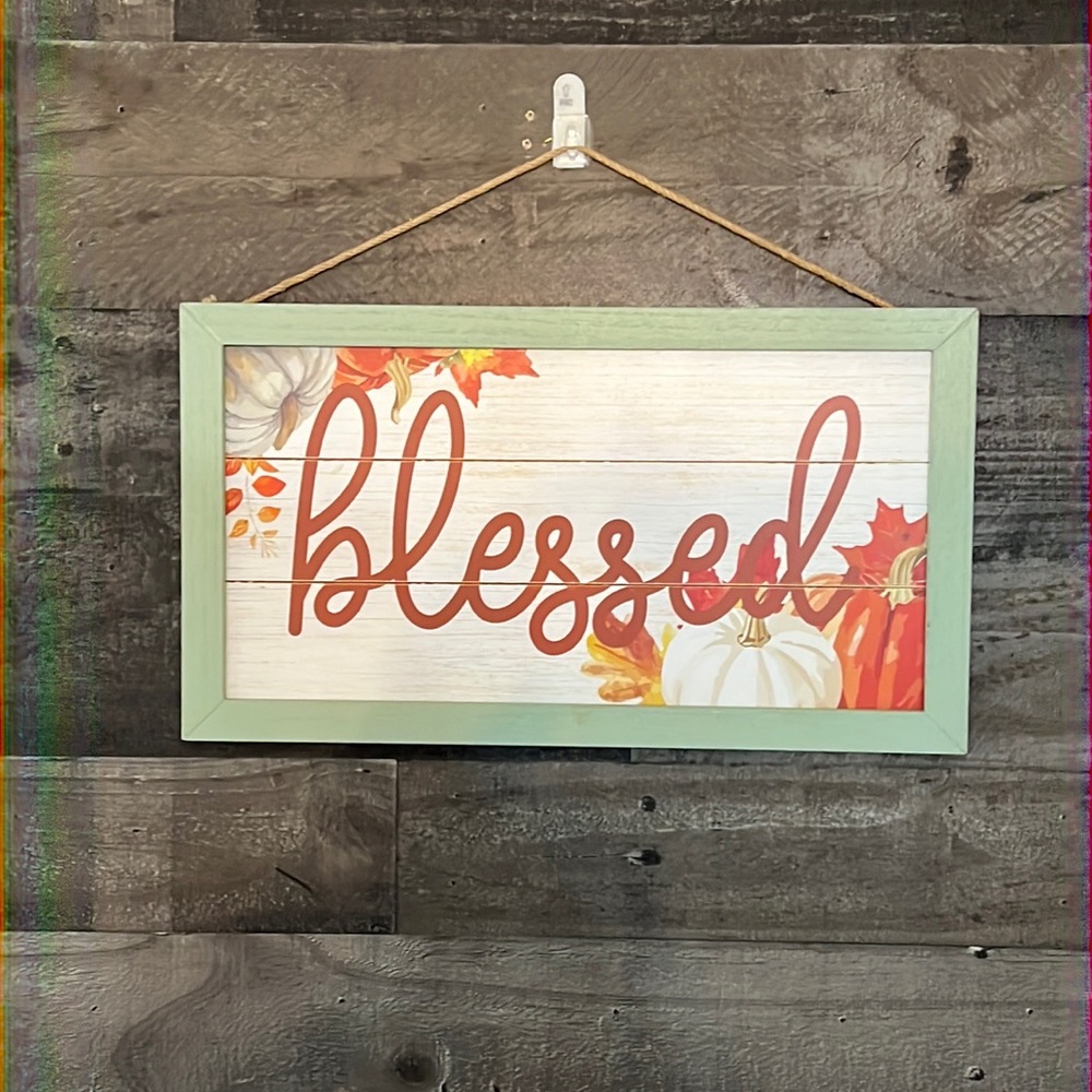 Fall “Blessed” Hanging Sign - Picture 1 of 3